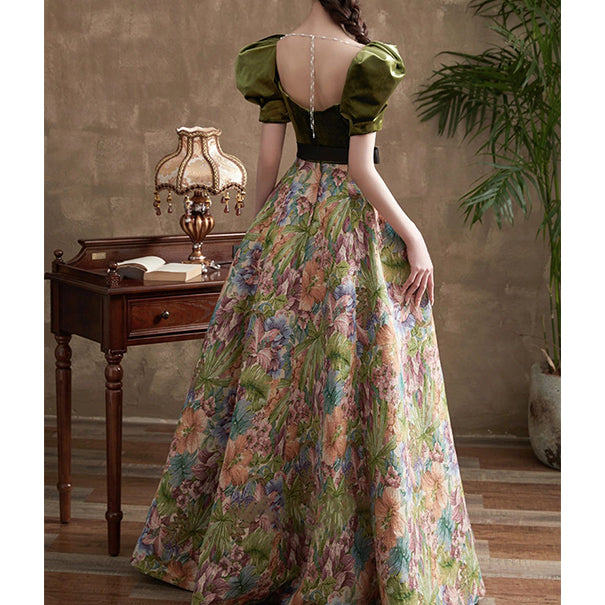 RETRO VELVET EVENING DRESS