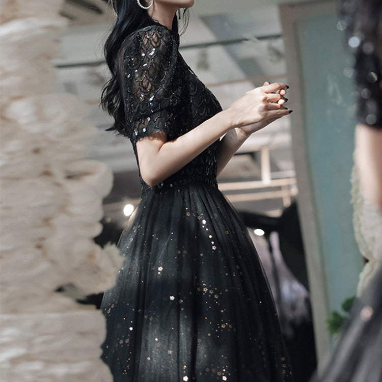 #30075 SEQUINS EMBROIDERY EVENING DRESS