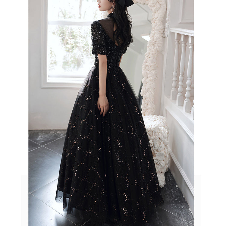 #30075 SEQUINS EMBROIDERY EVENING DRESS