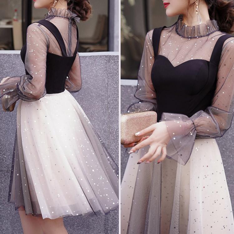 #5012 Black Starry Gradient Dress