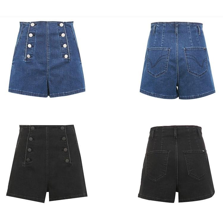 5047 High Waist Denim Shorts - DresseslovesOOTD