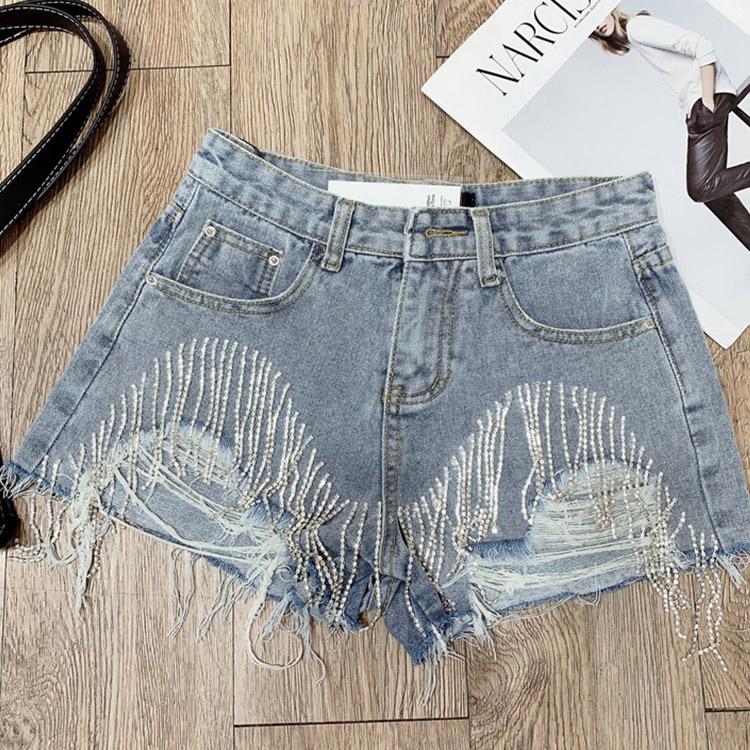 #5051 Nail Drill Denim Shorts