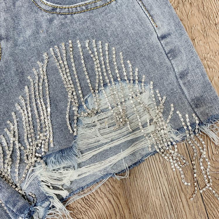 #5051 Nail Drill Denim Shorts