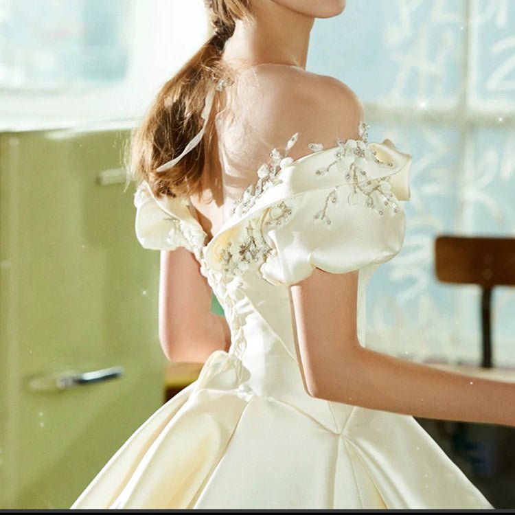 5140 OFF SHOULDER WEDDING DRESS - DresseslovesOOTD