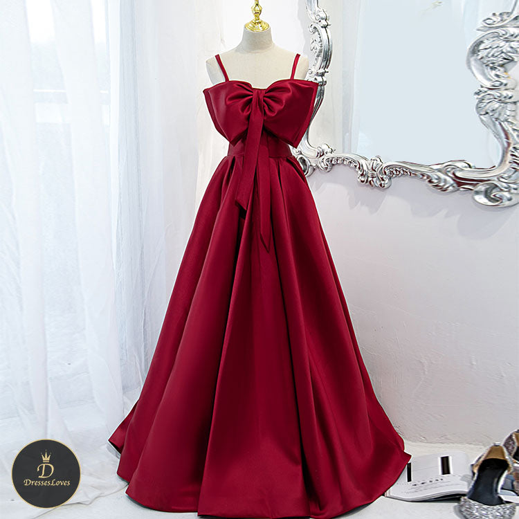 #5179 Strap bow evening dress