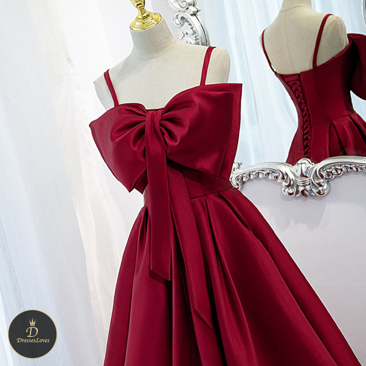 #5179 Strap bow evening dress