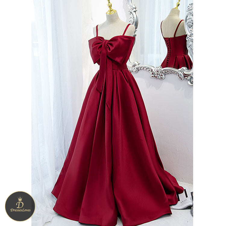 #5179 Strap bow evening dress