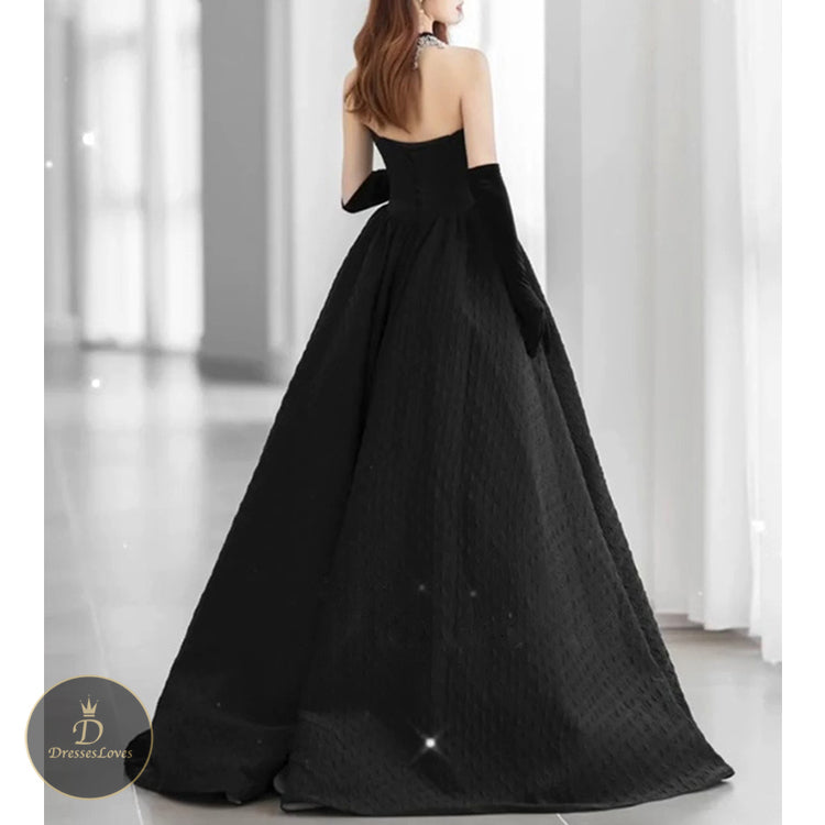 #5325 Puff sleeve evening dress