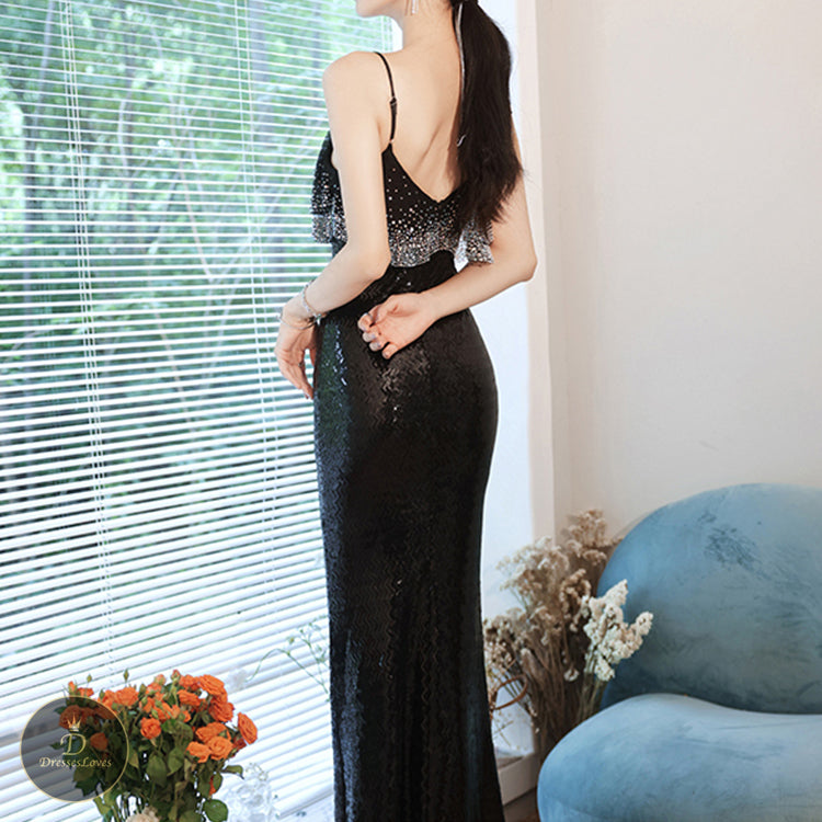 #5358 SEQUIN EVENING DRESS