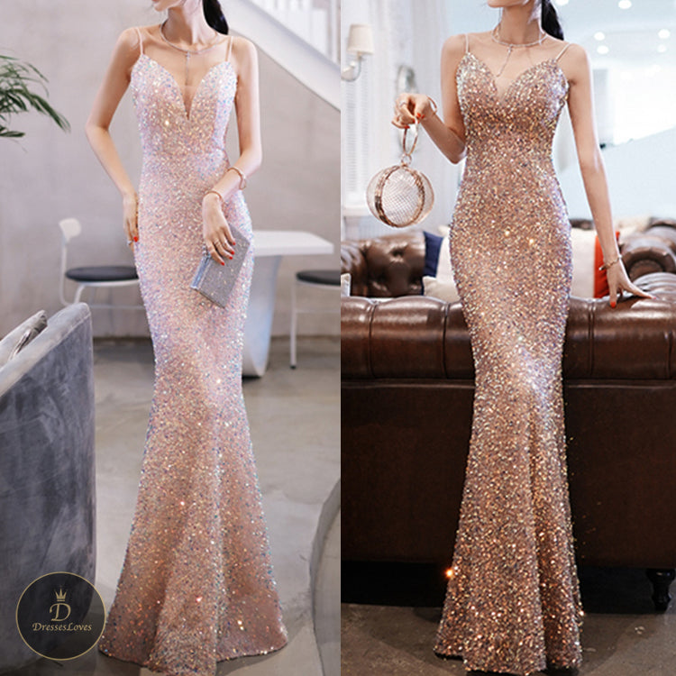 #5368 SEQUIN EVENING DRESS