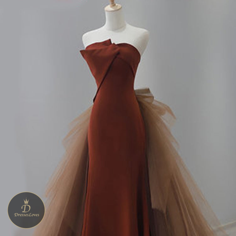 #5376 BANDEAU WRAP EVENING DRESS