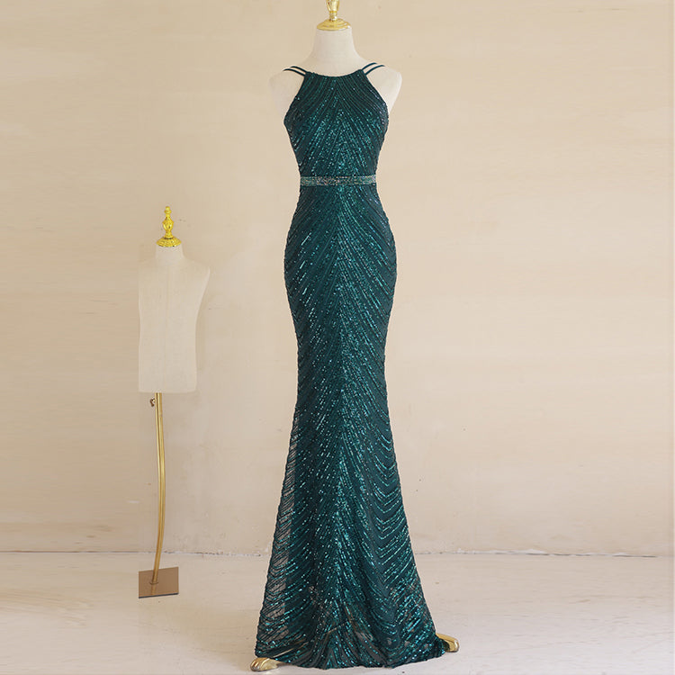 #5418 HALTERNECK EVENING DRESS