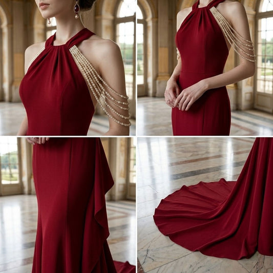 #5433 HALTERNECK EVENING DRESS