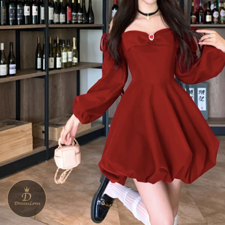 #5447 VELVET ONE SHOULDER DRESS