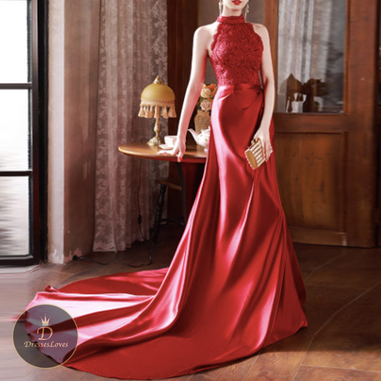 #5474 HALTERNECK EVENING DRESS