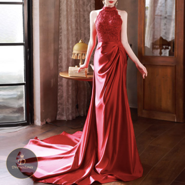 #5474 HALTERNECK EVENING DRESS