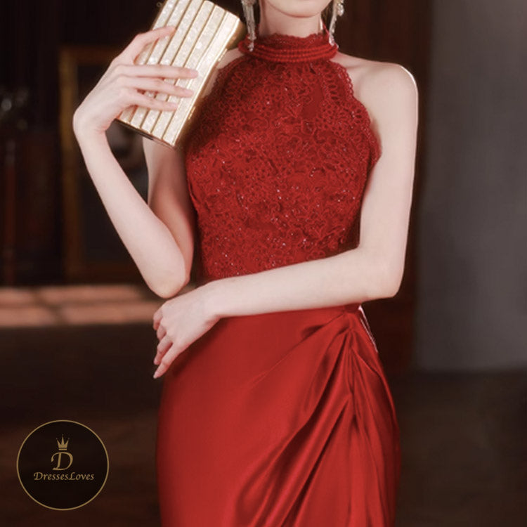 #5474 HALTERNECK EVENING DRESS