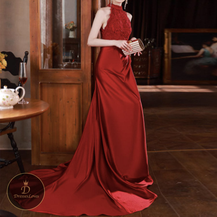 #5474 HALTERNECK EVENING DRESS