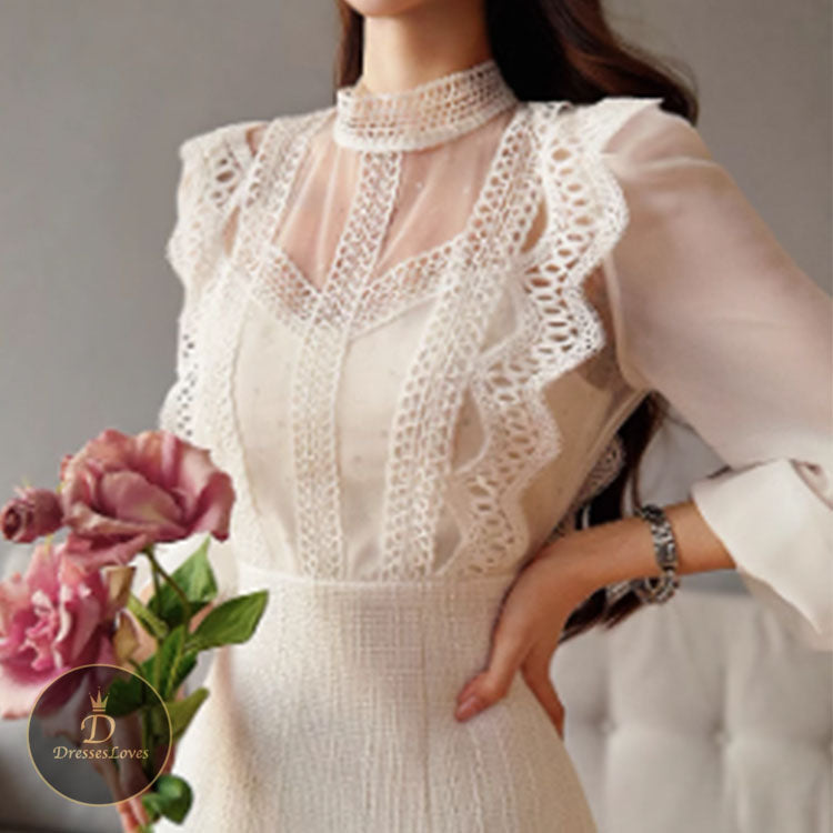 #5523 CHIFFON LACE DRESS