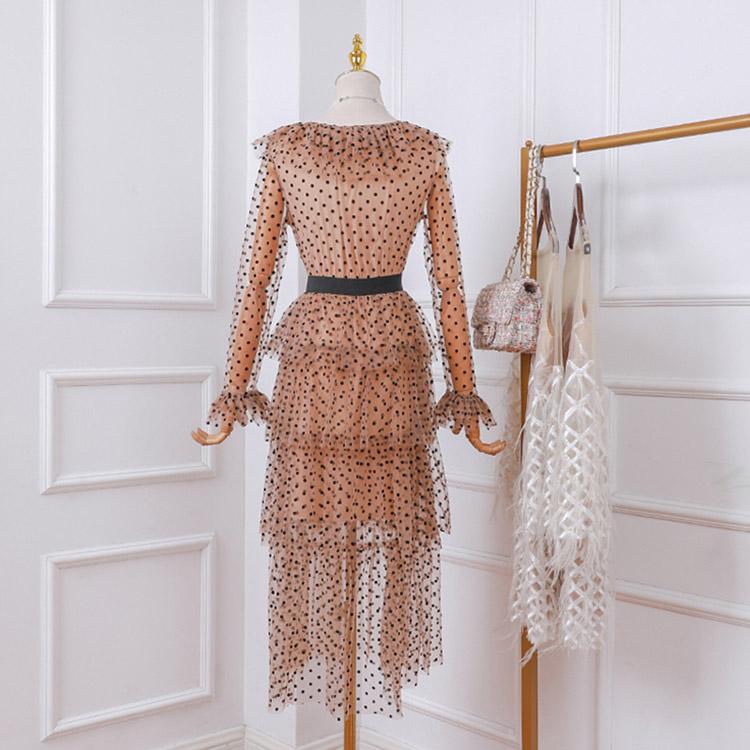 #7156 POLKA DOT PLEATED DRESS