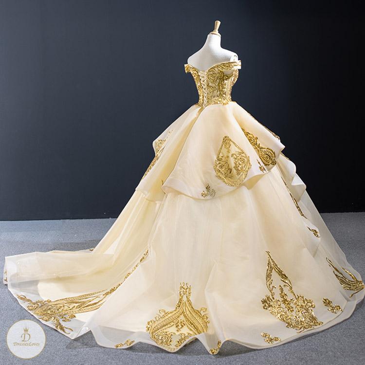 #7298 OFF SHOULDER SWING PROM DRESS