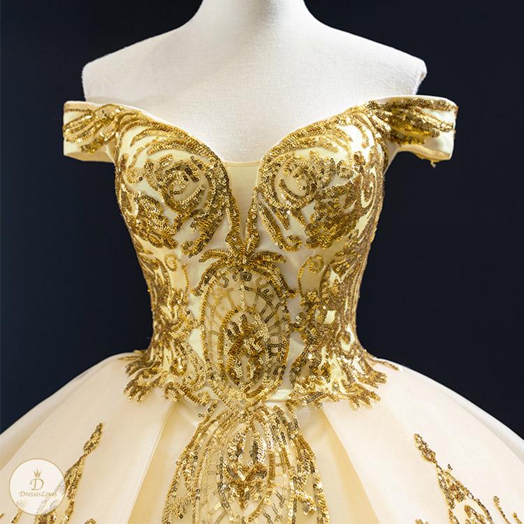 #7298 OFF SHOULDER SWING PROM DRESS