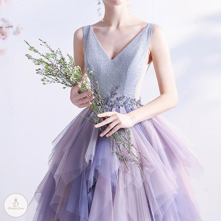 #7311 GRADIENT PURPLE EVENING DRESS