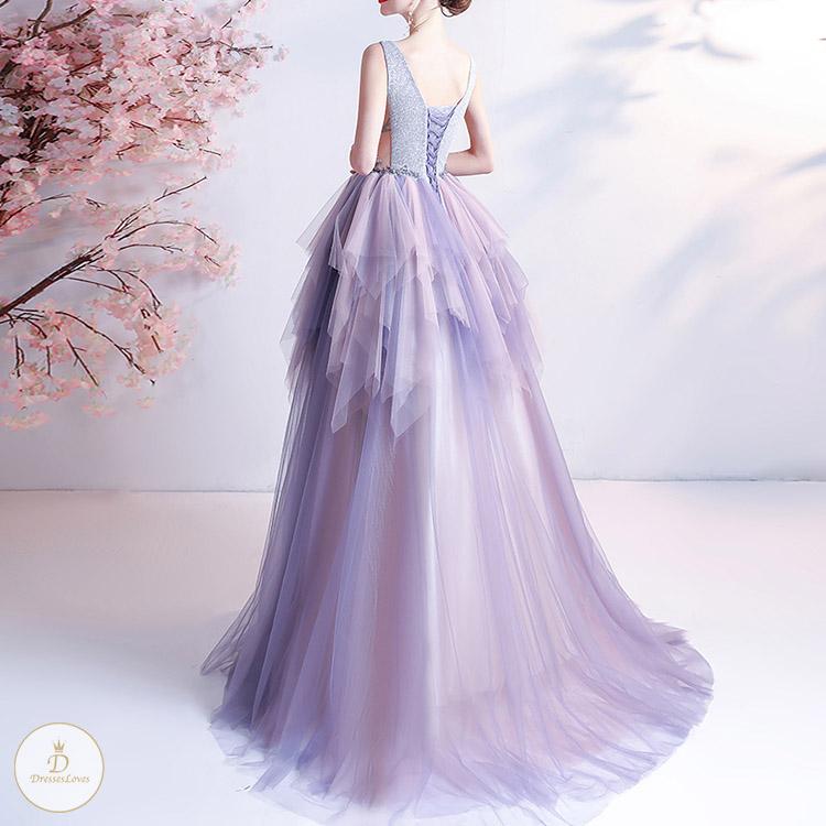 #7311 GRADIENT PURPLE EVENING DRESS