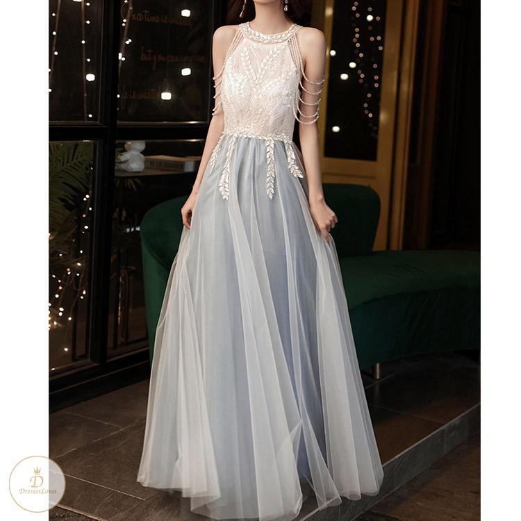 #7333 SHOULDER FRINGED PARTY DRESS