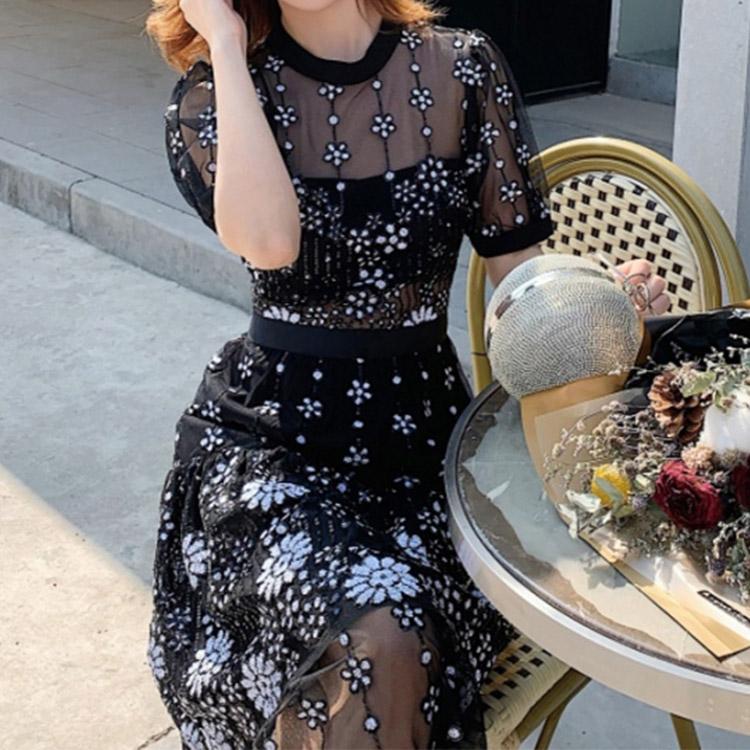 #7428 SEQUIN EMBROIDERY DRESS