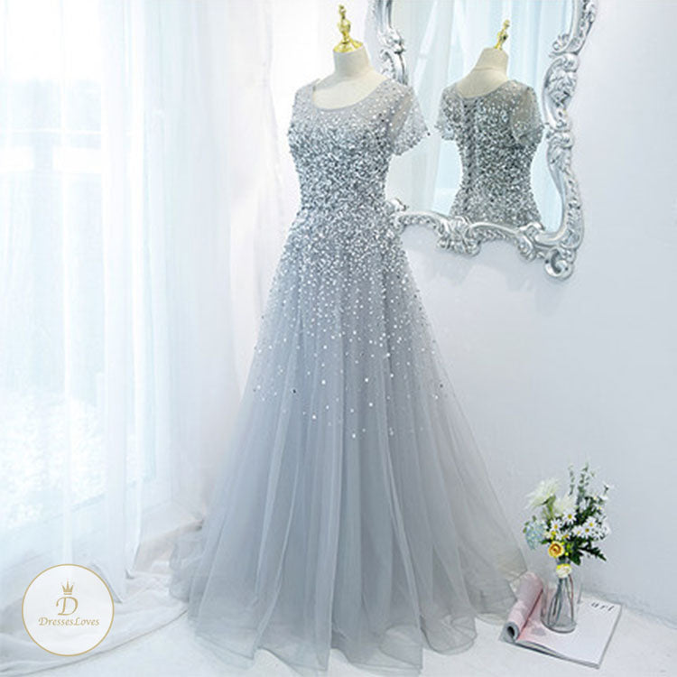 #7517 SEQUIN EVENING DRESS