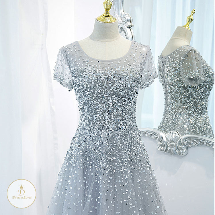#7517 SEQUIN EVENING DRESS