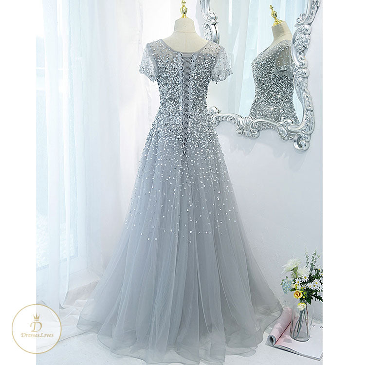 #7517 SEQUIN EVENING DRESS