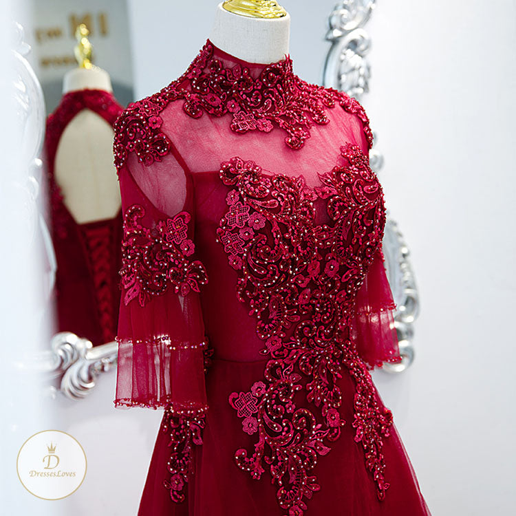 #7526 RETRO EMBROIDERED EVENING DRESS