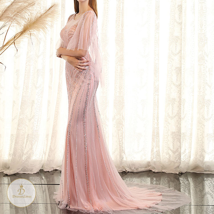#7528 HANDMADE BEADING EVENING DRESSES