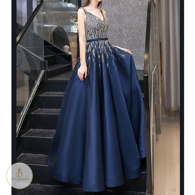 #7529 GLASS DRILL EVENING DRESSES