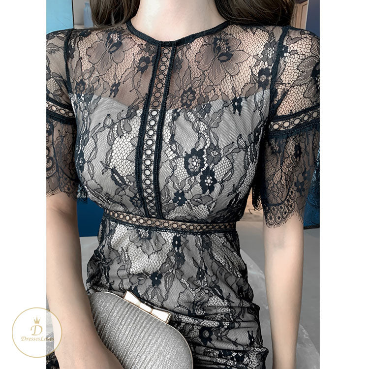 #7538 RETRO LACE DRESS