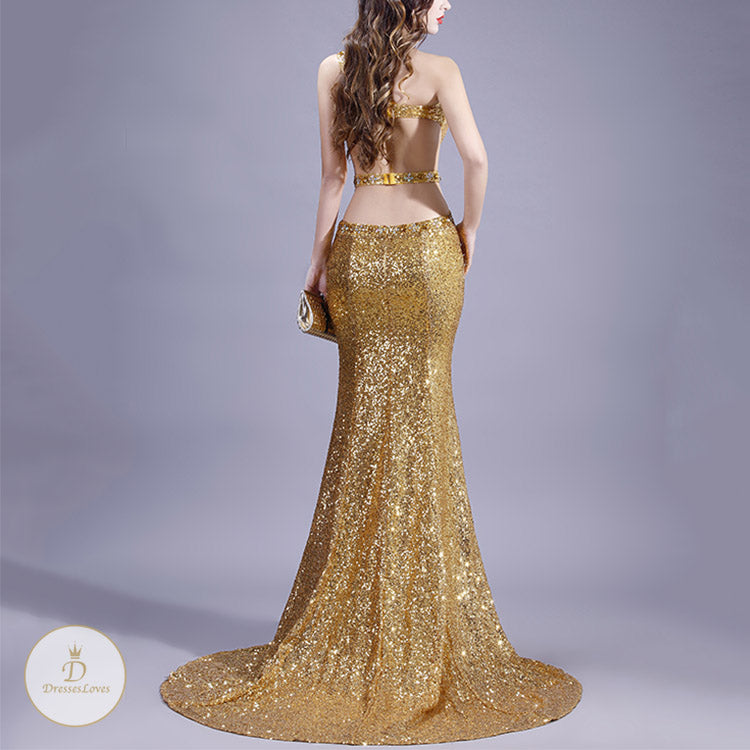 #7556 SEQUIN SINGLE SHOULDER PARTY DRESS