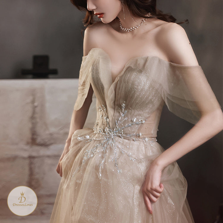 #7558 ONE SHOULDER EVENING DRESS