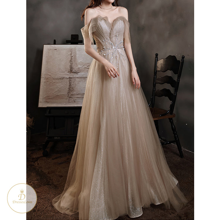 #7558 ONE SHOULDER EVENING DRESS