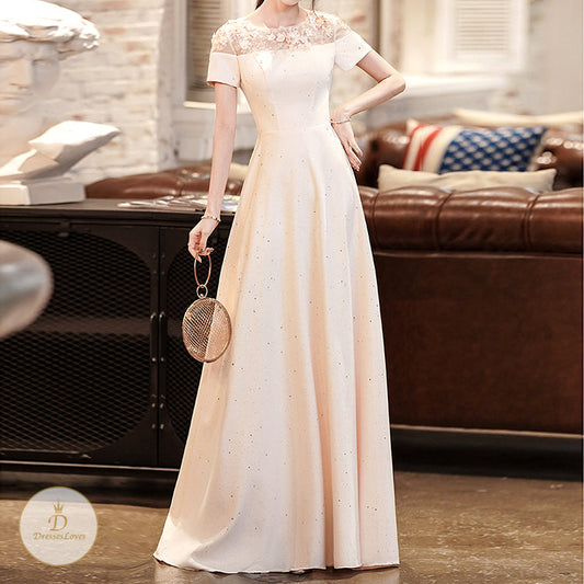 #7560 LACE EVENING DRESS