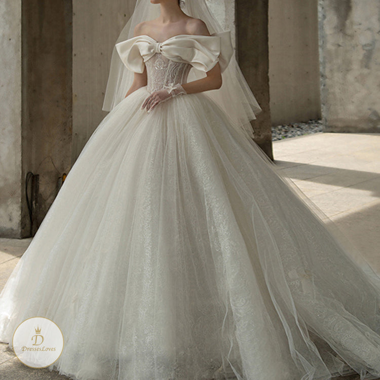 #7614 BOW BANDEAU WEDDING DRESS