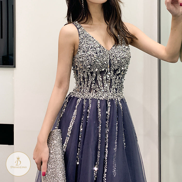 #7622 SEQUIN EVENING DRESS