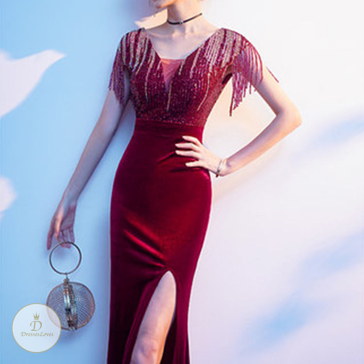 #7630 SEQUIN EVENING DRESS