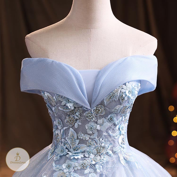 #7650 SEQUIN EMBROIDERY PROM DRESS