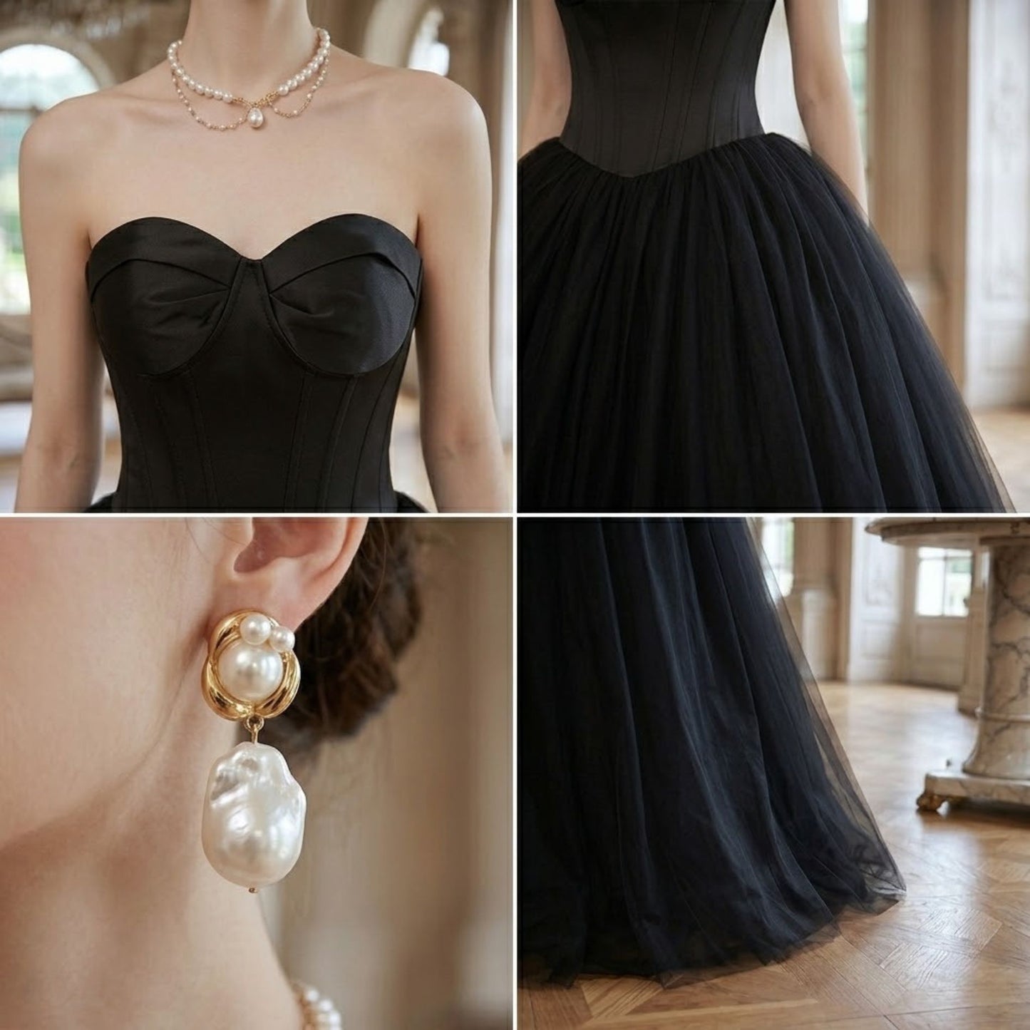 7667 BANDEAU WRAP EVENING DRESS