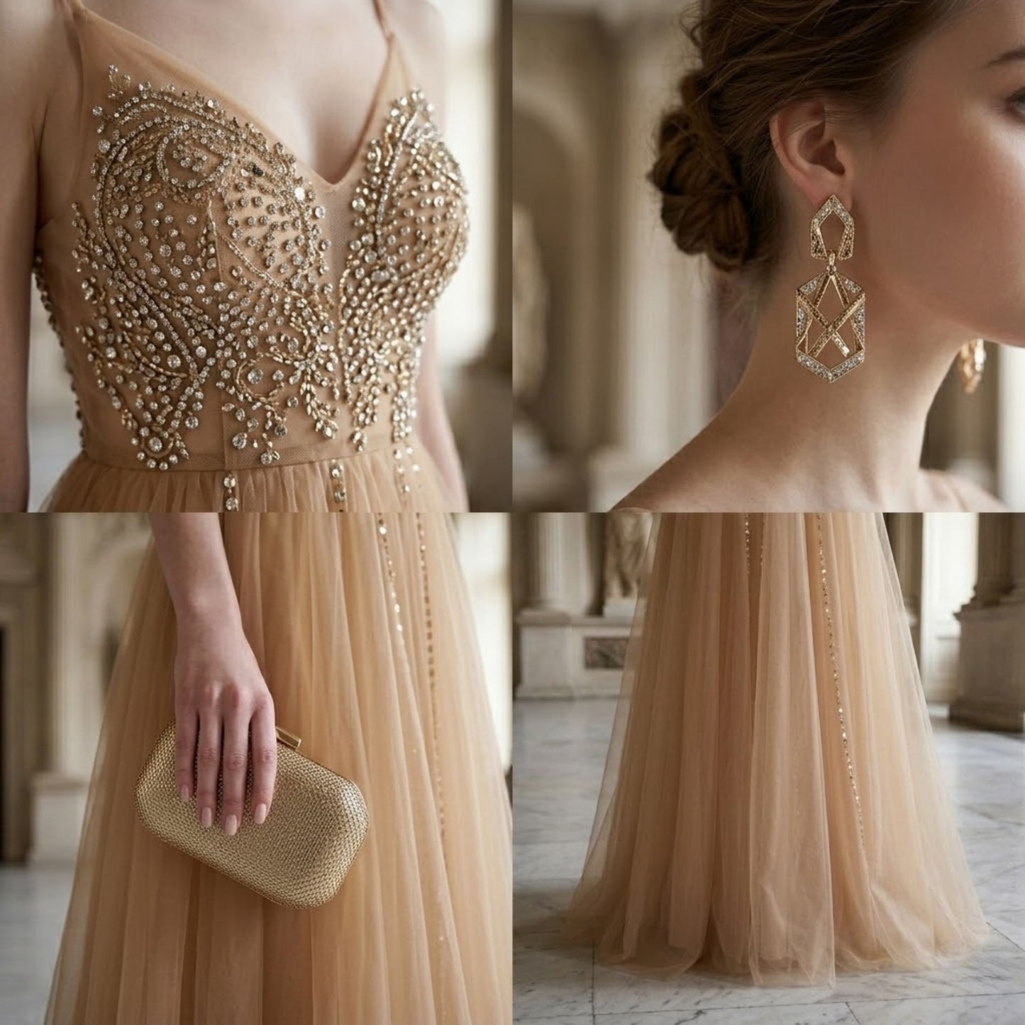 #7682 STRAP SEQUIN EVENING DRESS