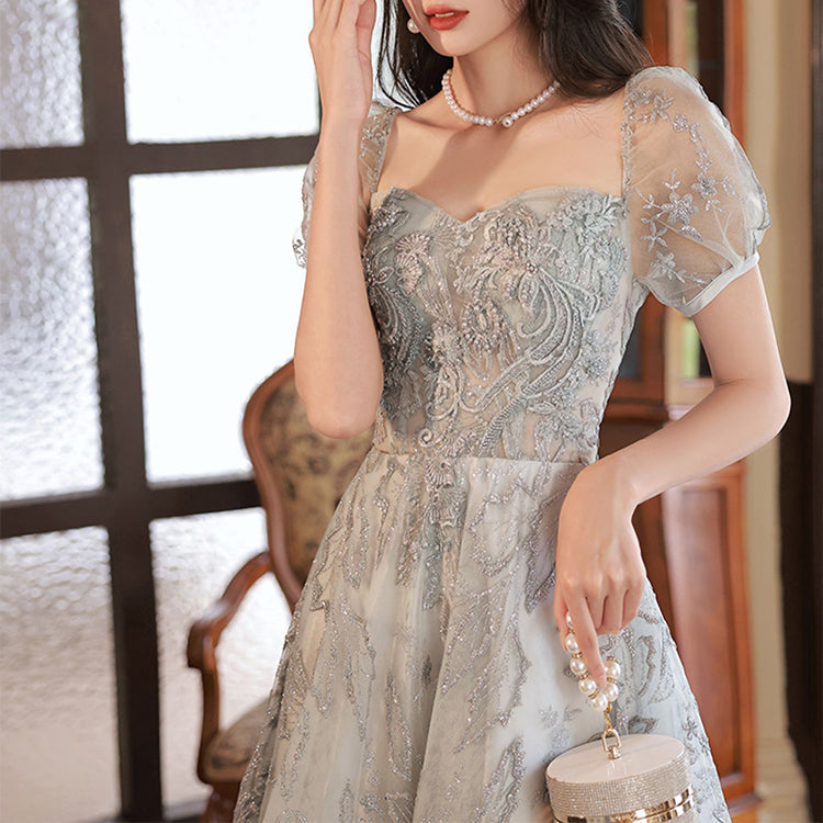 #7738 EMBROIDERY EVENING DRESS
