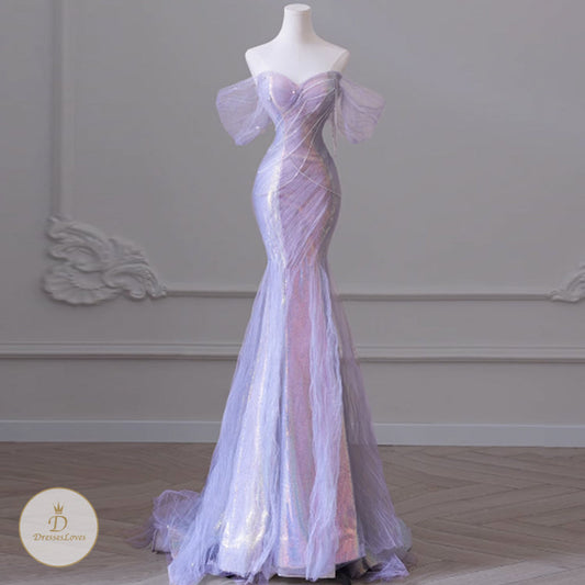 #7766 OFF SHOULDER EVENING DRESS