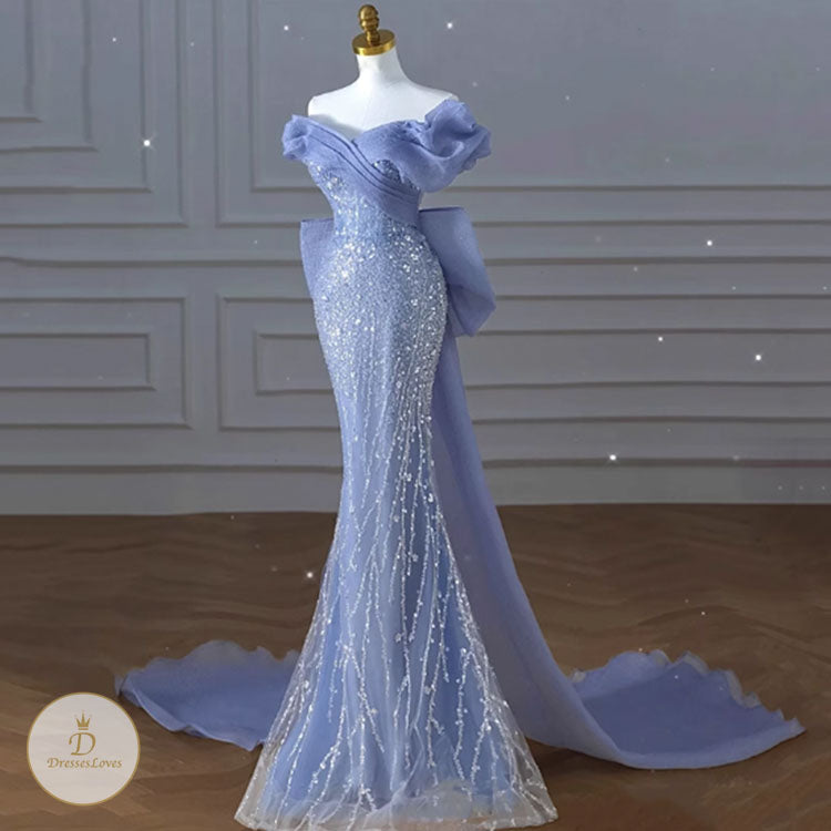#7783 PEARL LUXURY EVENING DRESS